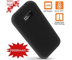 Sendowtek Chauffe-Main Portable, 20000mAh Réchauffeur de Poche de Camping et Banque de Puissance de Type C, Réchauffeur de Main Simple/Double Face, avec Affichage LED, Jusquà 7 Heures de Chauffage