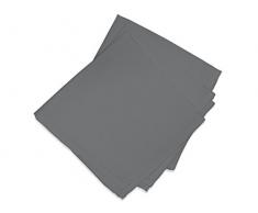 Soleil docre 838233 ALIX Lot de 3 Serviettes de table Polyester Anthracite 40x40 cm