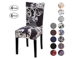 YISUN Housse Extensible Élasthanne Extensible Universelle Décoration de Chaise Moderne (G, 4)