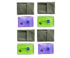 TRANQUILISAFE ® - Lot de 4 chaufferettes de poche - Réutilisables et pratiques - bouillote magique - Chauffe Mains chaleur Instantanée - idéal pour ski, randonnées avec housse en microfibre offerte