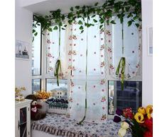 Rideaux Salon Design Moderne Kolylong Fraise Fleur Tulle Produit Fini éCrans De FenêTre De Qualité Rideau 100cm x 80 cm