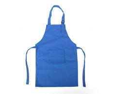Opromo coloré Toile de coton enfants Tablier, Toque de chef et Oversleeve Lot, dragées (S-XXL), Grid, S