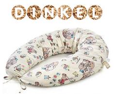 JUNIO Coussin dallaitement et Grossesse pour Dormir Coussin de Maternité de Bio vannure dépeautre Oreiller Bébé Coussin multifonction 170 x 30cm