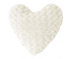 douceur dintérieur coussin coeur 40x40cm imitation fourrure himalaya naturel