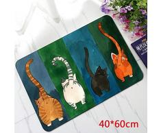 Paillasson D'entrée Antidérapant, Tapis D'entrée Intérieur Ou Extérieur, Patron De Chat Tapis D'Entrée Résistant, Tapis De Porte Rectangulaire, 40 X 60cm