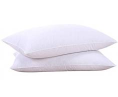puredown Lot de 2 Oreillers en Plumes et Duvet Lavables en Machine, Support Ferme, Anti-acariens 50x76cm