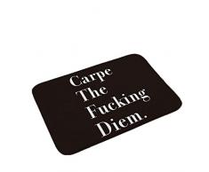 Nunbee Paillasson Lettres Noires Designe Tapis de Sol antidérapant extérieur d'entrée Interieur Fibre de Coco Geek Chat Chouette cerf Multicolore, Diem 40 * 60cm