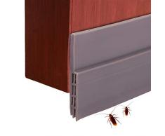 Dricar Bas de Porte Gris Anti Bruit Bande dEtanchéité en Silicone Adhésif Imperméable à lEau Isolement du Bruit Triple Limite du Passage dAir Anti insecte (100cm*5cm, Gris)