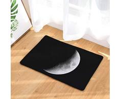 Nunbee Paillasson Impression La Lune Designe Tapis de Sol antidérapant extérieur d'entrée Interieur Fibre de Coco Geek Chat Chouette cerf Multicolore, Lune 4 50 * 80cm
