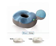 Love lamp Latex Coussin de Grande Taille for Hémorroïdes Traiter orthopédique Oreiller avec Postnatal et Coccyx Chirurgie Sciatique Coccyx Coussin (Color : Blue, Taille : 47 * 40 * 14cm)