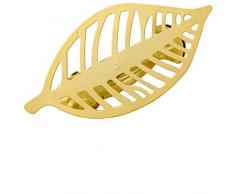 Meilleures ventes - Embrasses, Pinces à Rideaux décoration en Metal, modèle Feuille, Couleur Or Mat, 2 pièces