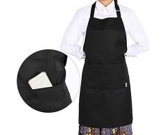 GWHOLE Unisexe Tablier de Cuisine avec Deux Poches Frontales pour Cuisson Barbecue Restaurant Boucher