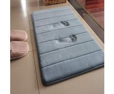 VSUSN Tapis de Salle de Bains Tapis de Bain antidérapant en Mousse à mémoire de Forme pour Salle de Bain, Microfibre (Gris, 40 x 60 cm)