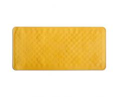 Tapis de bain casa pura® Frida antidérapant | pour baignoire, douche - 3 coloris | sans PVC/latex - motif coquillages | taille 34x74cm, jaune