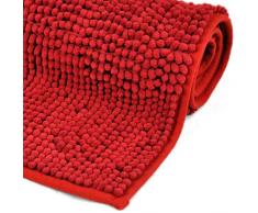 WohnDirect Tapis de Bain Tapis Salle de Bain antiderapant Microfibre 50 x 80 cm Rouge