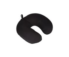 Mountain Warehouse Oreiller de Voyage en microperle - Oreiller Compact de Cou, Appui Durable de Cou, Coussin pour Avion Remplissage microbilles Fines, House en Polaire Noir Taille Unique