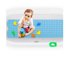 Magicfun Tapis de Baignoire Antidérapant, Extra Long Tapis de Bain Lavable en Machine, Tapis de Douche Anti-moisissures avec 200 Ventouse, sans phtalate de Latex(100 x 40 cm)