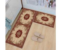 Insun Tapis de Cuisine Antidérapant Tapis Devant Evier Absorbant Tapis Déco Rectangle Paillasson Moderne Lavable Motif Oriental Vintage Renaissance Style 17 50x150cm