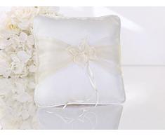 Partydeco Coussin porte-alliances Papillon, Blanc
