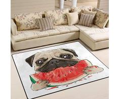 Mnsruu Tapis humoristique pour chiot et chiot avec pastèque pour salon ou chambre, Tissu, multicolore, 203cm x 147.3cm(7 x 5 feet)