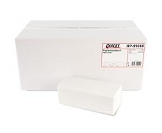 Quicky Paquet de 4000 essuie-mains en papier recyclé double épaisseur Pli ZZ Blanc 25 x 23 cm