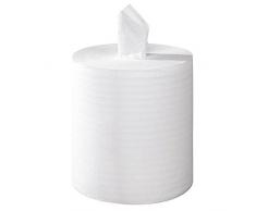 Essuie-mains gauffrés blanc 2x18g/m² - Carton de 6 rouleaux - Dévidage central -2 plis - 450 formats 20x25cm - H261GSM- Certifié France Medical Industrie