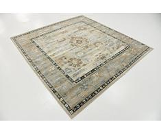 Moderne Country Manche de manche (6 'x 6') carré Cambridge contemporain Beige Tapis Zone