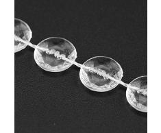 Yosoo 10M Rouleau à Perles DIY Rideau de Porte à Perles Moustiquaire Fils à Perles Panneau de Séparation Décoration pour Porte d'entrée Porte Intérieur et Extérieur Fenêtre (transparent )