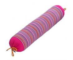 Nunubee Oreiller Oreiller de cou Lavable Sarrasin de polyester Oreiller, Rose rouge 39x8cm