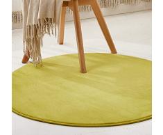 Morbuy Tapis Rond Lavable en Machine 100 cm Polaire de Corail Interieur Anti Slip Chambre à Coucher Salon Tapis d'Entrée Absorbant Antidérapant Nouveau Imprimé Ménage Rug Salle Couloir (Bleu Clair)