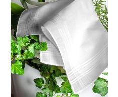 Merrysquare - Mouchoirs Blancs - Modèle Betty - Petite Taille 28cm x 28cm - 12 pièces - 100% Coton