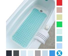 SlipX Solutions Extra Long Tapis de Bain ajoute de la Traction antidérapantes pour baignoires et douches - 30% Plus Longtemps Que Standard Tapis. (200 ventouses, 99 cm de Long - Aqua)