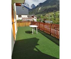 MadeInNature Gazon Artificiel/Tapis Plastique Pelouse Intérieur et Extérieur/Dimensions au Choix/Vert Synthétique/Herbe Artificielle Décoration (400 x 200 cm)