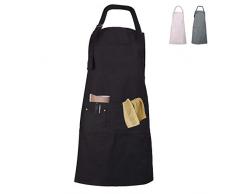 LessMo Tablier, 100% Tablier de Cuisine en Coton avec Cou réglable Sangle, qualité Professionnelle Tablier BBQ, 70 x 85 cm