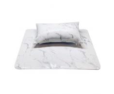 Lurrose Repose-Mains et Coussins de Salon en Cuir de Marbre, Coussin de Manucure Souple Fournitures dArtiste pour les Ongles dOreiller de Poignet Lavables (Blanc)