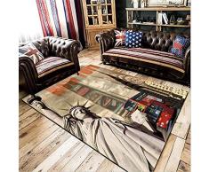PANGLDT Tapis Chic Noble Moderne Design -Tapis Statue de la Liberté USA New York rétro Moderne- Salon Chambre Maison Tapis Coussin de Chaise dordinateur-45X75cm