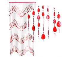 HAB & GUT (DV017) Rideau de porte cristal - ROUGE , 30 fils, 90 x 200 cm