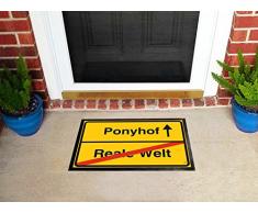 Humour Paillasson Essuie-Pieds - Ponyhof, Reale Welt (60 x 40 cm)