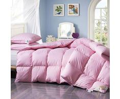 Couette Naturelle En Duvet Garnissage 100% Duvet Doie Blanc Couette 4 Saisons Anti-Acariens ZXYSR,Rose,180 * 220cm(3kg)