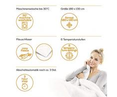 Beurer HD 75 Couverture chauffante en polaire 6 niveaux de température Lavable en machine Blanc
