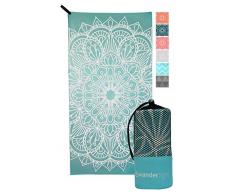 Wanderlight Serviette de Voyage et de Plage en Microfibre à Séchage Rapide – Mandala Turquoise, Standard