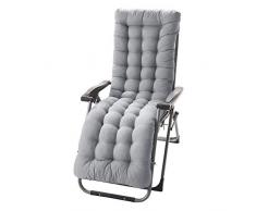 Coussin de chaise longue, en PEP épais, pour lintérieur/lextérieur, 155 cm environ, généreusement rembourré 61inch * 19inch * 3 inch gris