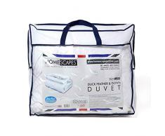 HOMESCAPES Couette en Plumes et Duvet de Canard 260x220 cm, Couette Naturelle Chaude 13.5 Tog