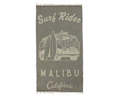 Textil Tarrago FAC08 Serviette de plage Fouta Hamman Flat 90 x 170 cm 100 % coton égalitaire Van Malibu Surf Rider