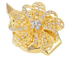 Boucle de Rideau Embrasses à Rideaux Clips Cristal Magnétique Fleur Boucle Rétractable Ceinture Titulaire EmbrassesÉlastiques Câble Daccessoire Corde Accessoires Bureau À Domicile Décoration(doré)