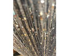 HYSENM Lot de 2 Rideaux Fils Argent Paillette 100x200cm Draperie Blingbling Frange Décoration Elégance Studio Fenêtre Porte Mariage Fête Hôtel