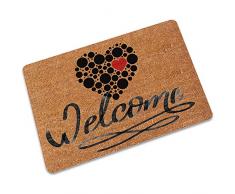 Carpettes 60x90cm Frount porte tapis Bienvenue Panneau Avec Doux Coeur Barrière Tapis Drôle Paillasson Caoutchouc Porte Tapis Tapis De Sol Antidérapant Intérieur Extérieur Maison Décoration Tapis Tapi