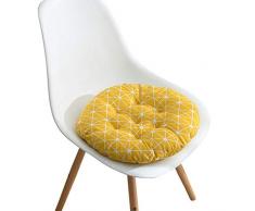 COMVIP Coussin de Chaise Imprimé Doux Classe Bureau Galette de Chaise 40x40cm Rond-Géométrique Jaune