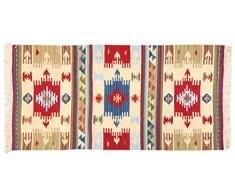 Kilim Carpets by Jalal Tapis Kilim Jalal Fine 688 Beige/Multicolore 60 x 110 cm