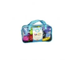 LUDI - 12 animaux marins en plastique pour jouer dans le bain. Dès 6 mois. Animaux arroseurs rigolos. Sac de rangement inclus. Jouet à emmener à la plage - Aspergeurs 12 mers - réf. 2174